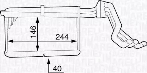 Magneti Marelli 350218353000 - Теплообмінник, опалення салону autocars.com.ua