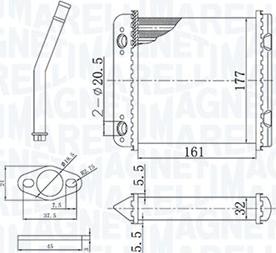 Magneti Marelli 350218408000 - Теплообменник, отопление салона avtokuzovplus.com.ua