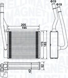 Magneti Marelli 350218414000 - Теплообмінник, опалення салону autocars.com.ua