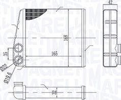 Magneti Marelli 350218440000 - Теплообмінник, опалення салону autocars.com.ua