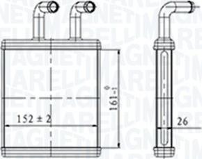 Magneti Marelli 350218454000 - Теплообмінник, опалення салону autocars.com.ua