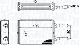 Magneti Marelli 350218476000 - Теплообмінник, опалення салону autocars.com.ua