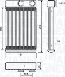Magneti Marelli 350218478000 - Теплообмінник, опалення салону autocars.com.ua