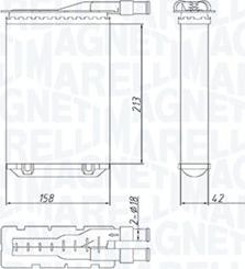 Magneti Marelli 350218489000 - Теплообмінник, опалення салону autocars.com.ua