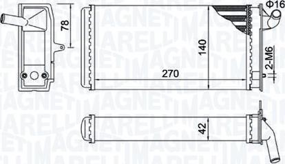 Magneti Marelli 350218503000 - Теплообмінник, опалення салону autocars.com.ua