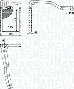 Magneti Marelli 350218508000 - Теплообмінник, опалення салону autocars.com.ua