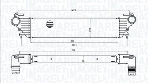 Magneti Marelli 351319205530 - Интеркулер, теплообменник турбины avtokuzovplus.com.ua