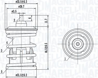 Magneti Marelli 352317005090 - Термостат, охлаждающая жидкость avtokuzovplus.com.ua