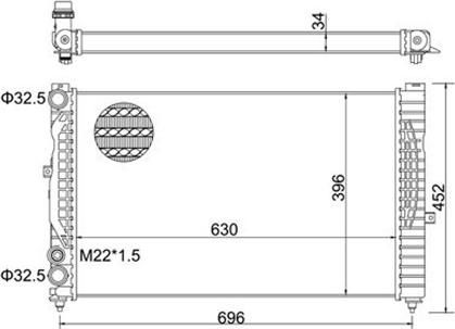 Magneti Marelli 359000300250 - Радиатор, охлаждение двигателя avtokuzovplus.com.ua