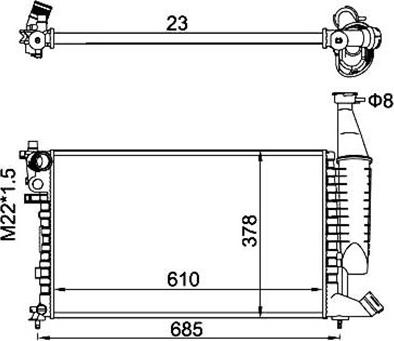 Magneti Marelli 359000300390 - Радиатор, охлаждение двигателя avtokuzovplus.com.ua