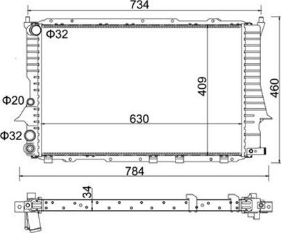 Magneti Marelli 359000300610 - Радиатор, охлаждение двигателя avtokuzovplus.com.ua