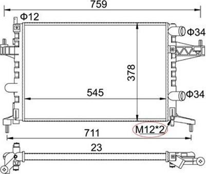 Magneti Marelli 359000300760 - Радиатор, охлаждение двигателя avtokuzovplus.com.ua