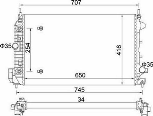 Magneti Marelli 359000301740 - Радиатор, охлаждение двигателя avtokuzovplus.com.ua