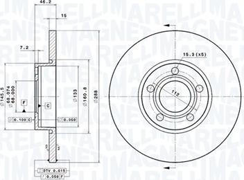 Magneti Marelli 360406001201 - Гальмівний диск autocars.com.ua