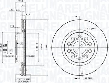 Magneti Marelli 360406002001 - Тормозной диск autodnr.net