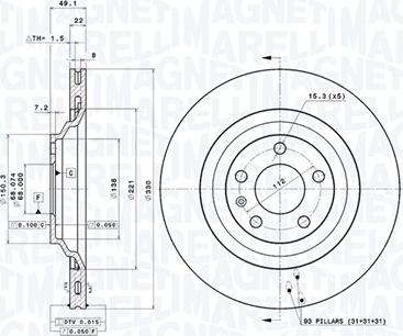 Magneti Marelli 360406002201 - Тормозной диск autodnr.net