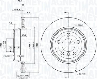 Magneti Marelli 360406004501 - Тормозной диск avtokuzovplus.com.ua