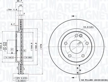 Magneti Marelli 360406007001 - Тормозной диск autodnr.net