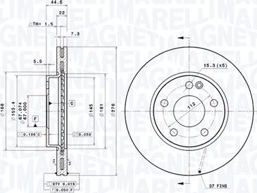 Magneti Marelli 360406007201 - Гальмівний диск autocars.com.ua