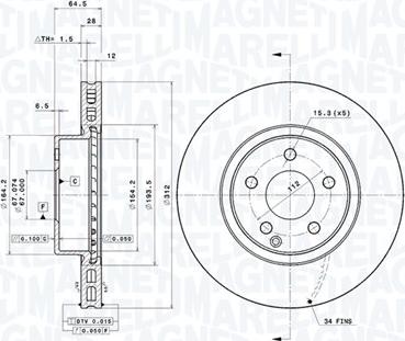 Magneti Marelli 360406008001 - Тормозной диск autodnr.net