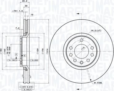 Magneti Marelli 360406008501 - Тормозной диск autodnr.net