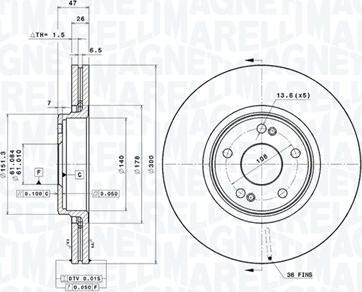 Magneti Marelli 360406008701 - Тормозной диск autodnr.net