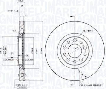 Magneti Marelli 360406011101 - Тормозной диск autodnr.net