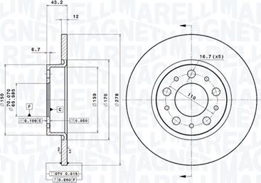 Magneti Marelli 360406011201 - Тормозной диск autodnr.net