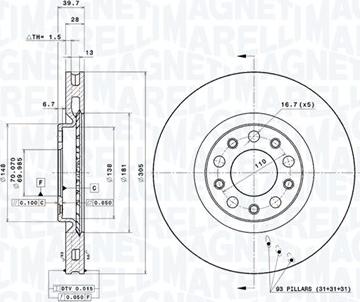 Magneti Marelli 360406011301 - Тормозной диск autodnr.net