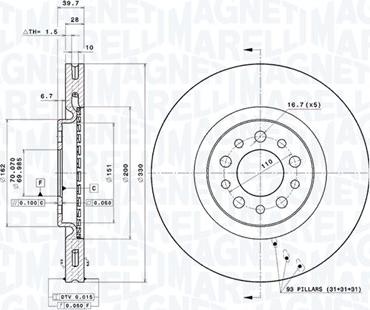 Magneti Marelli 360406011501 - Тормозной диск autodnr.net