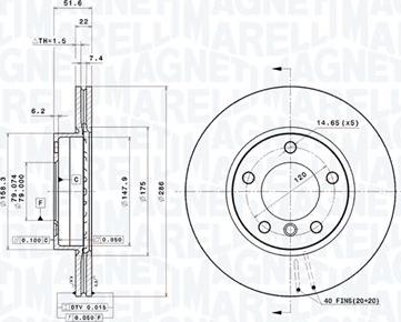 Magneti Marelli 360406016001 - Тормозной диск autodnr.net