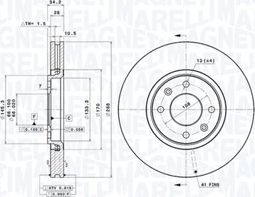 Magneti Marelli 360406018601 - Тормозной диск avtokuzovplus.com.ua