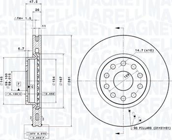 Magneti Marelli 360406029201 - Тормозной диск avtokuzovplus.com.ua