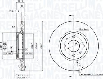 Magneti Marelli 360406029401 - Гальмівний диск autocars.com.ua