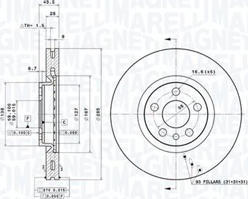 Magneti Marelli 360406029601 - Тормозной диск avtokuzovplus.com.ua