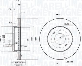 Magneti Marelli 360406035301 - Тормозной диск autodnr.net