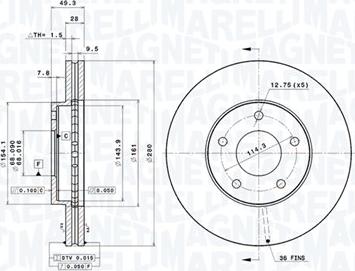 Magneti Marelli 360406036801 - Тормозной диск autodnr.net