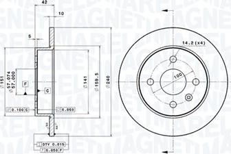 Magneti Marelli 360406038901 - Тормозной диск autodnr.net