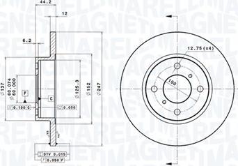 Magneti Marelli 360406039401 - Тормозной диск avtokuzovplus.com.ua