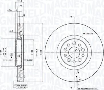 Magneti Marelli 360406041201 - Тормозной диск avtokuzovplus.com.ua