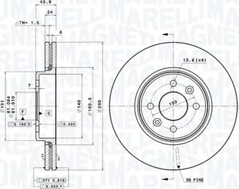 Magneti Marelli 360406043901 - Тормозной диск autodnr.net