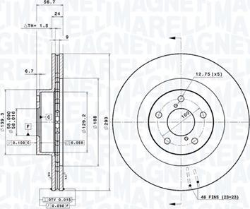 Magneti Marelli 360406045501 - Тормозной диск avtokuzovplus.com.ua