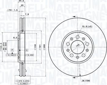 Magneti Marelli 360406049301 - Тормозной диск autodnr.net