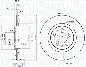 Magneti Marelli 360406049501 - Тормозной диск autodnr.net