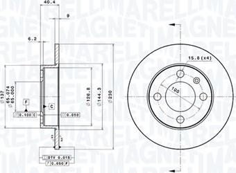 Magneti Marelli 360406049801 - Тормозной диск autodnr.net