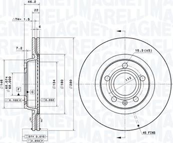 Magneti Marelli 360406049901 - Тормозной диск autodnr.net