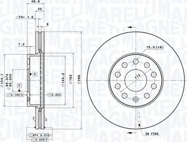 Magneti Marelli 360406050501 - Тормозной диск autodnr.net