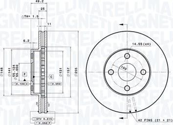 Magneti Marelli 360406053401 - Тормозной диск autodnr.net