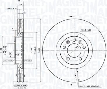 Magneti Marelli 360406069501 - Тормозной диск avtokuzovplus.com.ua