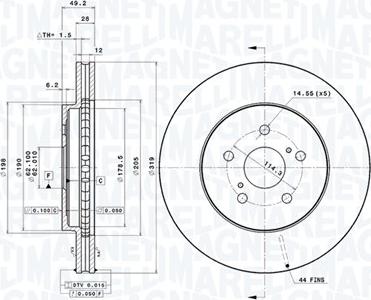 Magneti Marelli 360406069701 - Тормозной диск autodnr.net